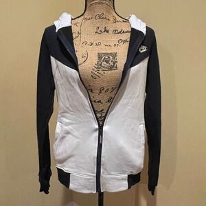 Nike Women's Navy and White Zip Up Jacket for Athletics/ Casual Wear Size S